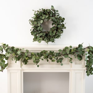 Real Touch Seeded Silver Dollar Eucalyptus Mantle Garland Table Runner - Multiple Lengths Available