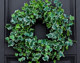 Groene bonte real Touch Engelse klimop Everyday All Seasons voordeurkrans
