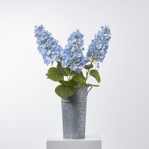Real Touch Light Blue Pee Gee Hydrangea Single Long Stem Spray - 39&quot;