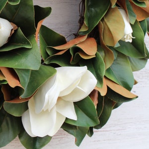 Classic Real Touch White Magnolia All Seasons Front Door Wreath 24 image 3