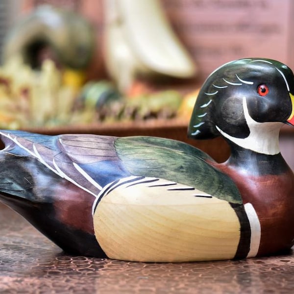 Carved Wood Duck - Etsy