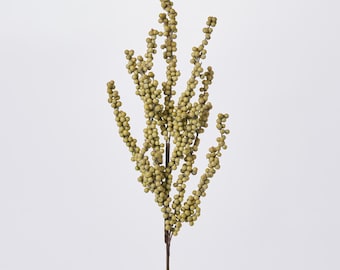 Waterproof Weathered Sage Green Cluster Berry Long Stem Branch Spray - 32"