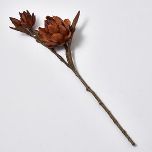 Dried Look Rustic Brown Faux Artichoke Branch Spray - 26&#39;&#39;