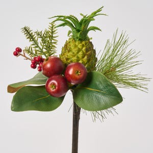 Tropische vakantiespray ananas, rode granaatappel en nepbessen - 30 cm