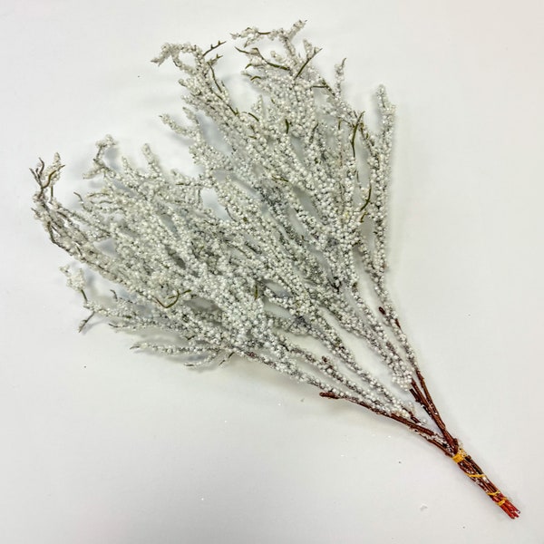 Snow Flocked Glitter Twig Bundle Winter Holiday Decor Stem - 19"