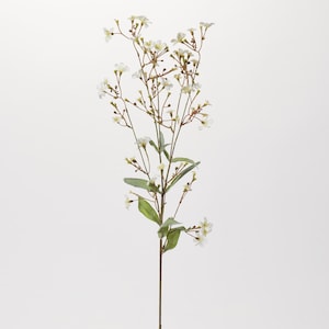 White Waxflower Blossom Spray Single Long Stem Faux Floral - 30"