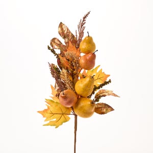 Autumn Pear, Berry, Fall Maple & Metallic Gold Leaf Pick - 24&quot;