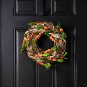 Gras, Zweig & Moos gewebte Karotte Ostern Frühling Mini-Kranz oder Kerze Ring Herzstück