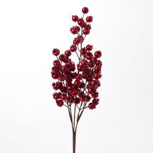 Metallic Red Mini Pomegranate Branch Spray - 29&quot;