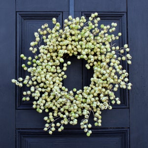 Cream and Green Gooseberry All Seasons Front Door Wreath