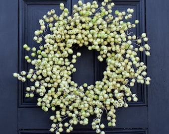 Cream and Green Gooseberry All Seasons Front Door Wreath