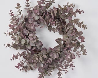 Frosted Purple/Green Eucalyptus Front Door All Seasons Spring Wreath 22"