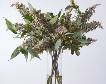 Christmas Greenery for Vase, Frosted Eucalyptus and Berry Spray, Winter  Branches, Winter Flower Arrangement, Rustic Christmas Centerpiece 