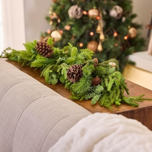 Real Touch Norfolk, Spruce & Juniper Christmas Front Door Holiday Table Swag