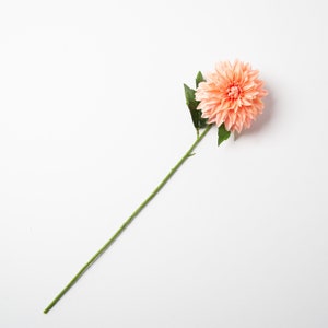 Pink Peach Silk Dahlia Summer Garden Stem - 29&quot;