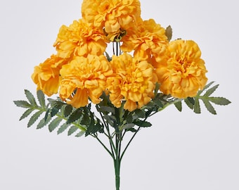 Gelber Seiden-Ringelblumen-Blumenstrauß - 31 cm