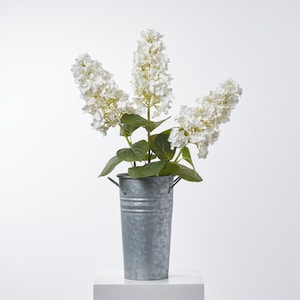 Real Touch White Pee Gee Hydrangea Single Long Stem Spray - 39&quot;