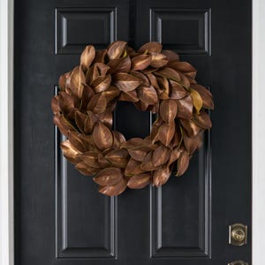 Classic Real Touch Golden Magnolia Everyday Front Door Wreath - Available in 2 Sizes