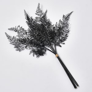 Ramo de helecho negro medianoche con tallos botánicos artificiales - 48 cm