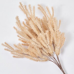 Champagne Pink Pine Branch Sparkling Holiday Foliage Spray - 15&quot;