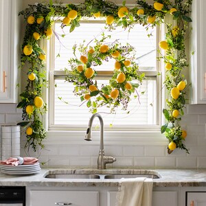 Lemon & Mixed Greenery Everyday Spring Summer Front Door Wreath