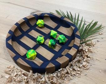 Dice Tray / Office Epoxy Bowl , Catchall, Valet Gift , Handmade Wood Dish, Jewelry Storage