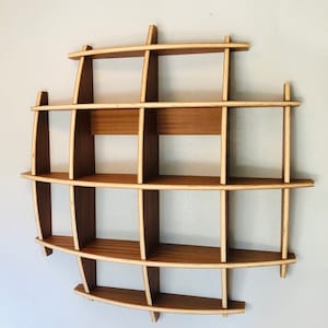 Sphere Wall shelf, Floating Shelf, Wood Organizer, Cubby Space, Spring Cleaning image 5