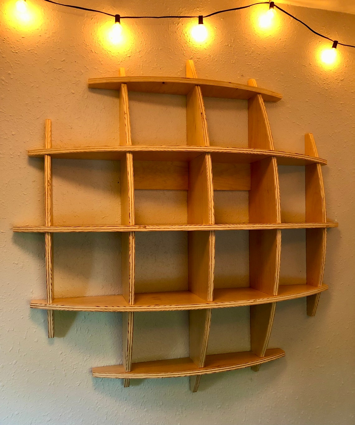 Wooden Wall Shelf Sphere Bookcase Hanging Wall Geometric Etsy