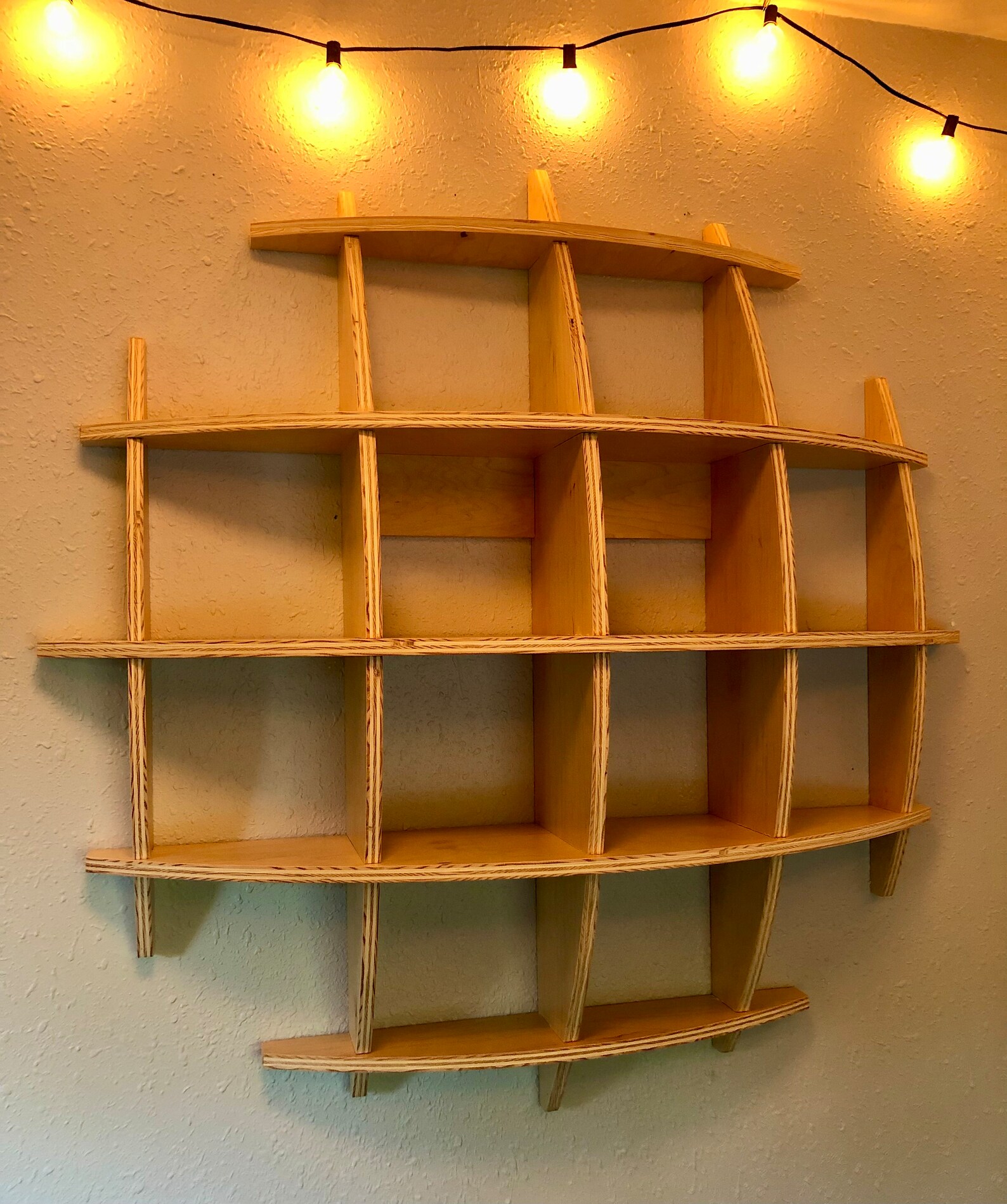 Wooden Wall Shelf Sphere Bookcase Hanging Wall Geometric Etsy
