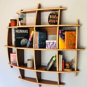 Sphere Wall shelf, Floating Shelf, Wood Organizer, Cubby Space, Spring Cleaning