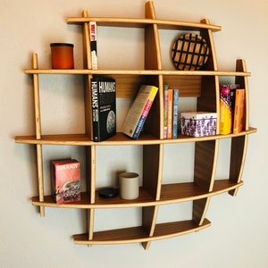 Sphere Wall shelf, Floating Shelf, Wood Organizer, Cubby Space, Spring Cleaning image 3