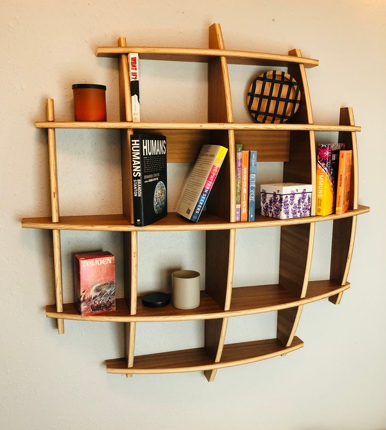 Sphere Wall shelf, Floating Shelf, Wood Organizer, Cubby Space, Spring Cleaning image 3