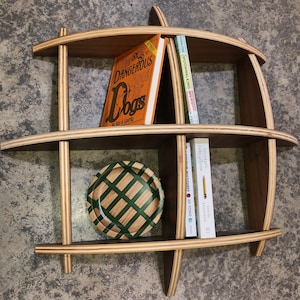 Small Modular Sphere Bookcase, Living Room Art, Office Organization Shelf