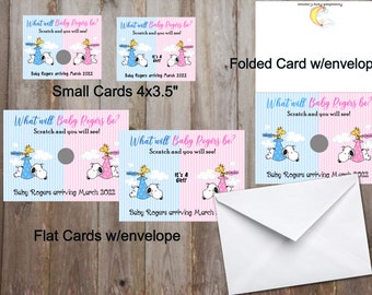 Snoopy Gender Reveal Snoopy Baby Announcement Cards Snoopy Gender Reveal Scratch Cards Snoopy Stork Foldable Scratch Cards