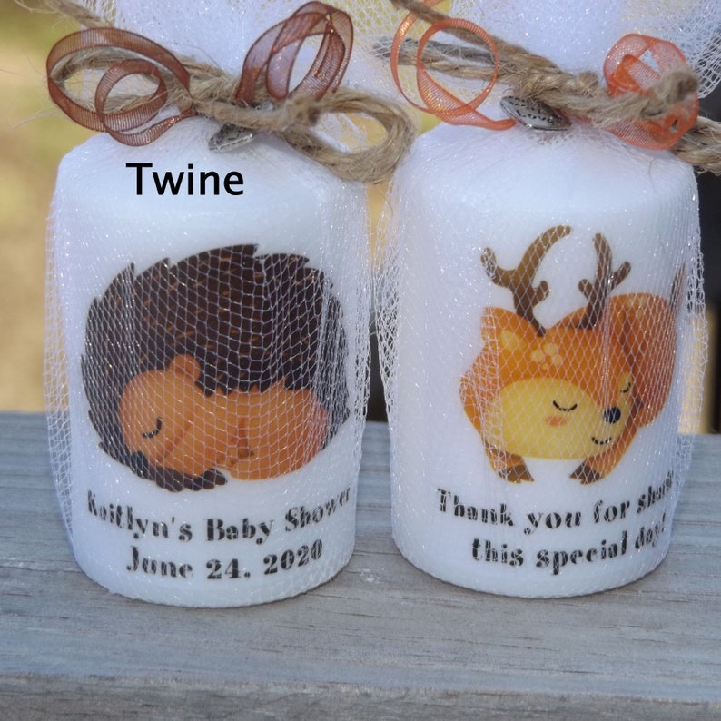 Adorable Sleeping Baby Woodland Animals Rustic Shower Candle Etsy