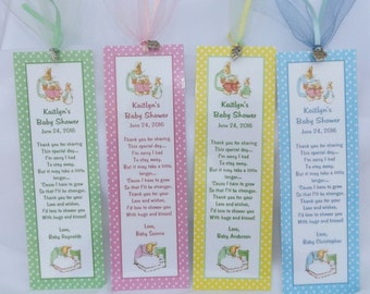 Beatrix Potter Peter Rabbit Baby Shower Bookmark Favors