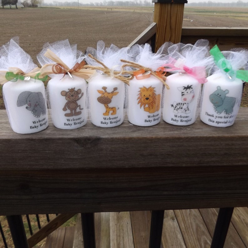Baby Jungle Safari Animales Baby Shower Votive Candle Favors Etsy México