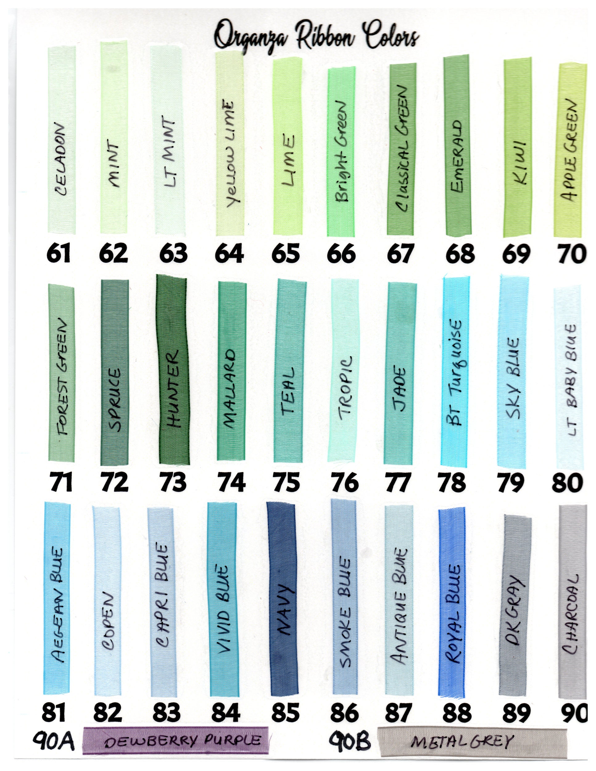 Cyan Ribbon Color Ribbon Types and Colors Available - for Viewing Only, Do Not Purchase ...