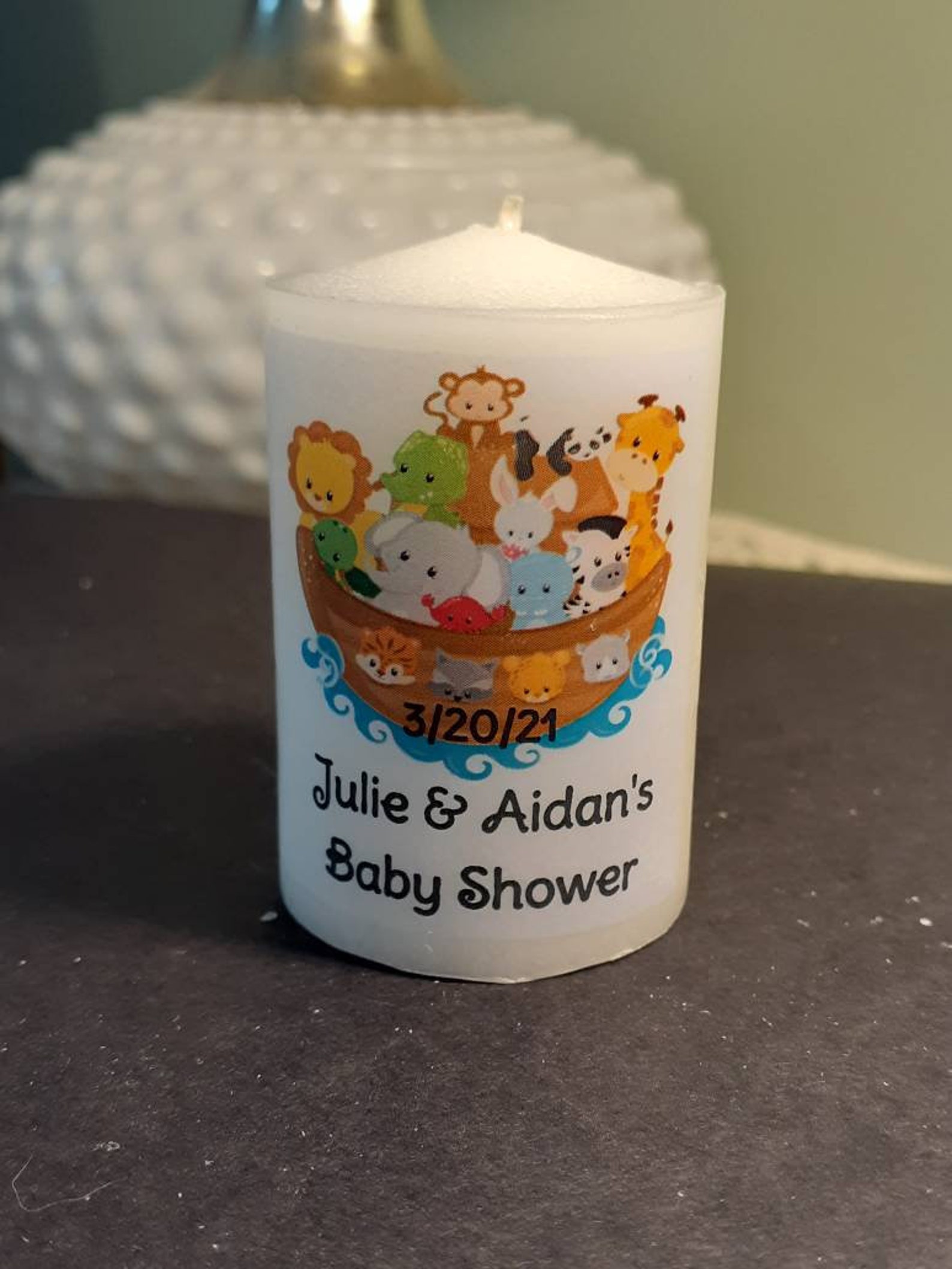 Noah's Ark Baby Shower Votive Candle Favors Baby Shower Etsy