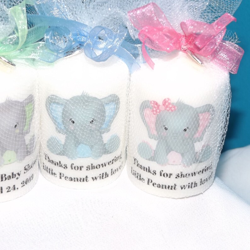 Cute Baby Elephant Baby Shower Candle Favors Birthday Etsy