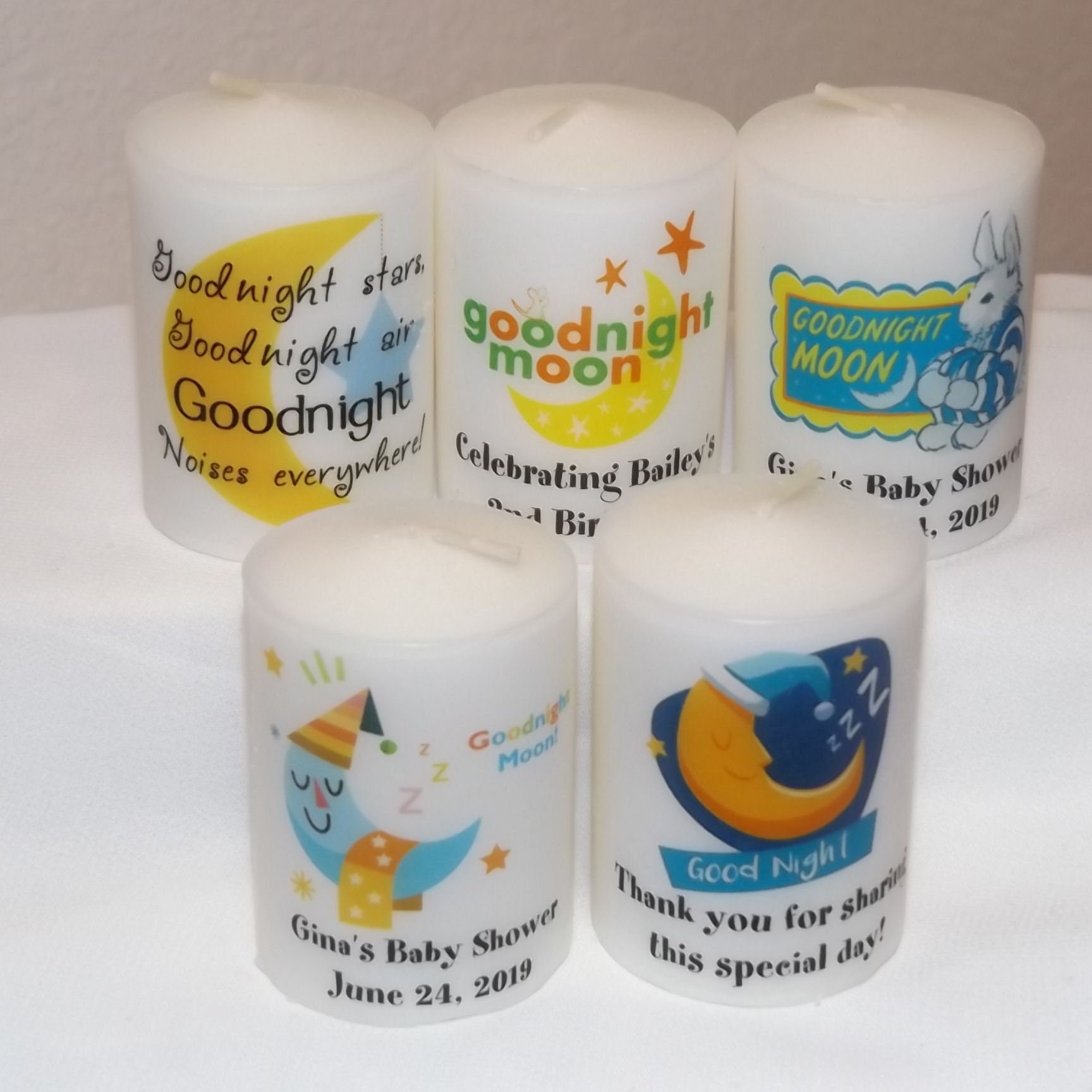Goodnight Moon Storybook Candle Favors Birthday Baby Etsy