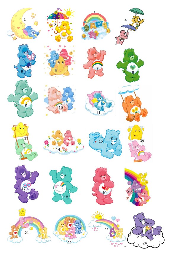 Care Bears Baby Shower Candle Favors Birthday Baptism Care Etsy