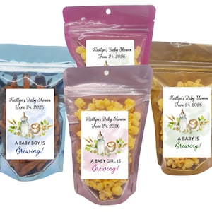 A Baby is Brewing Baby Shower Favor Bags, Baby Brewing Coffee Favor Bags, Baby is Brewing Beer Wine Coffee theme - Labels & Bags