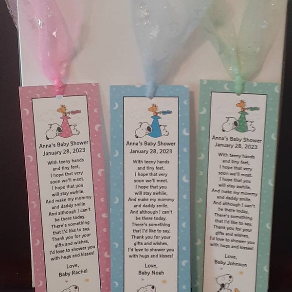 Baby Shower Bookmark Etsy
