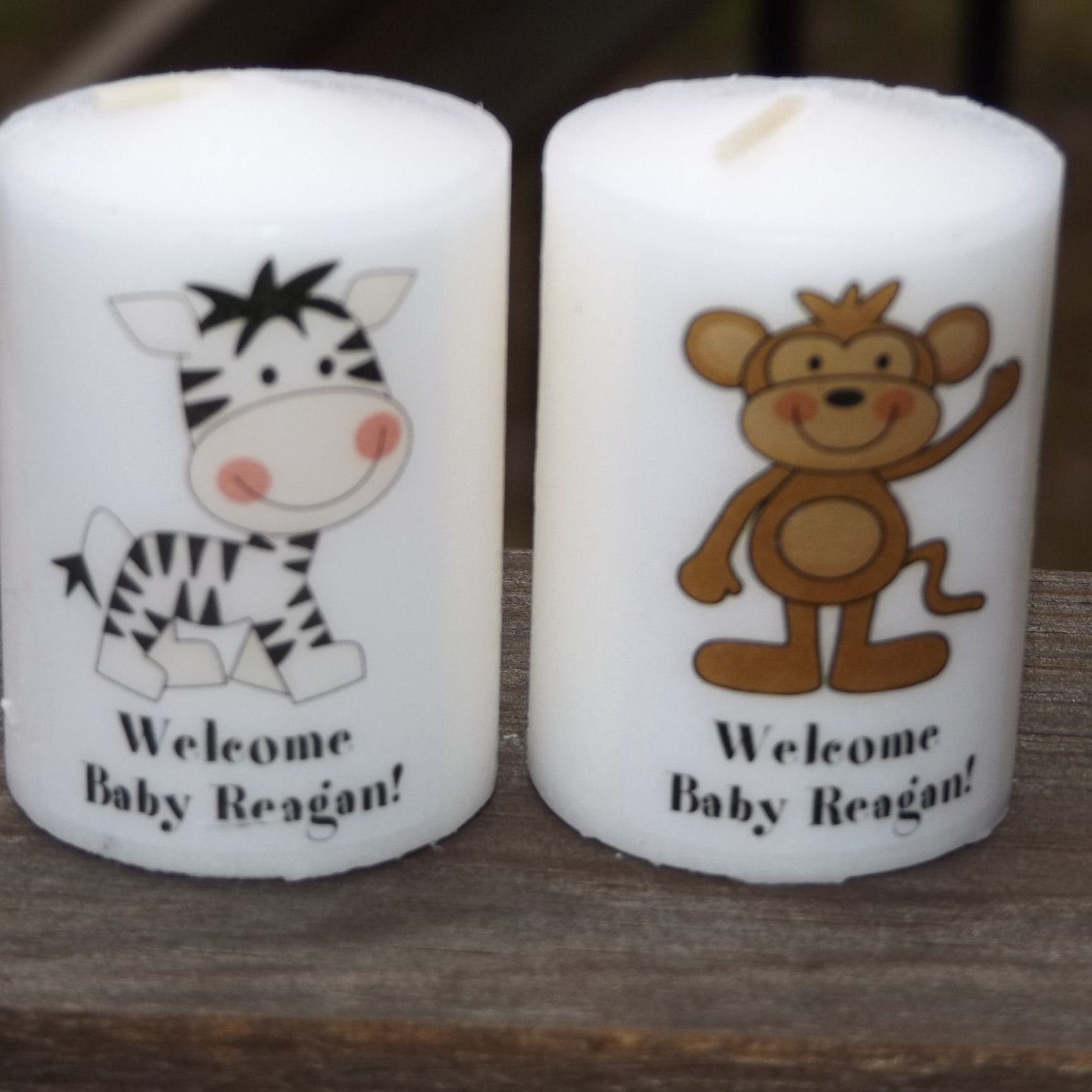 Baby Jungle Safari Animals Baby Shower Votive Candle Favors Etsy Finland