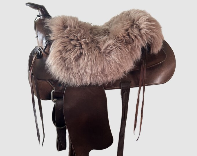 Western Saddle Seat Cushion Genuine Australian Merino Sheepskin Seat Saver for Trail & Endurance
