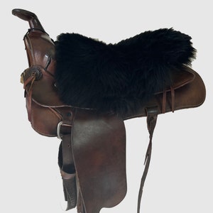 black Australian sheepskin saddle seat cover