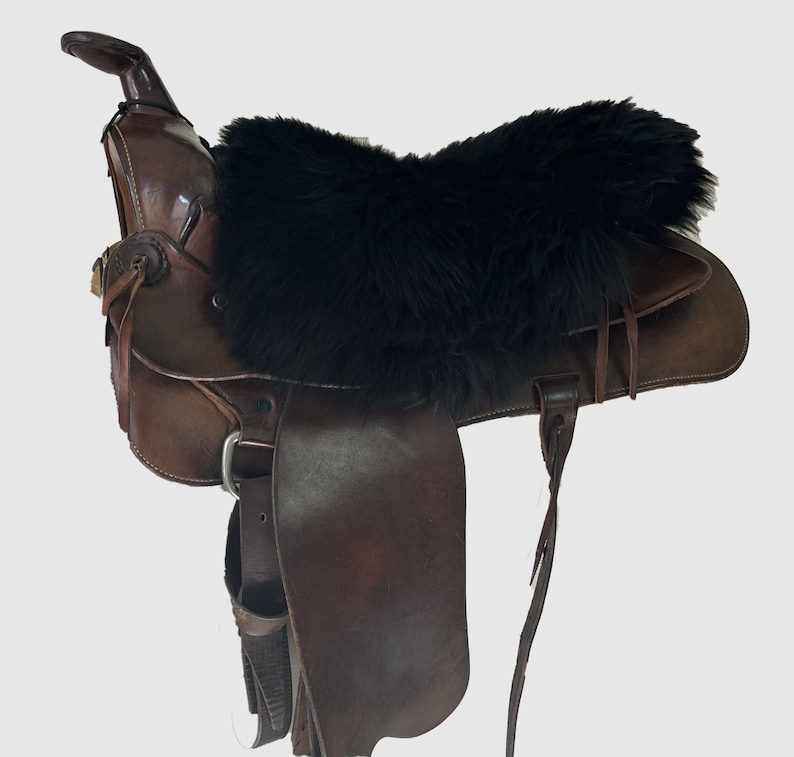 black Australian sheepskin saddle seat cover