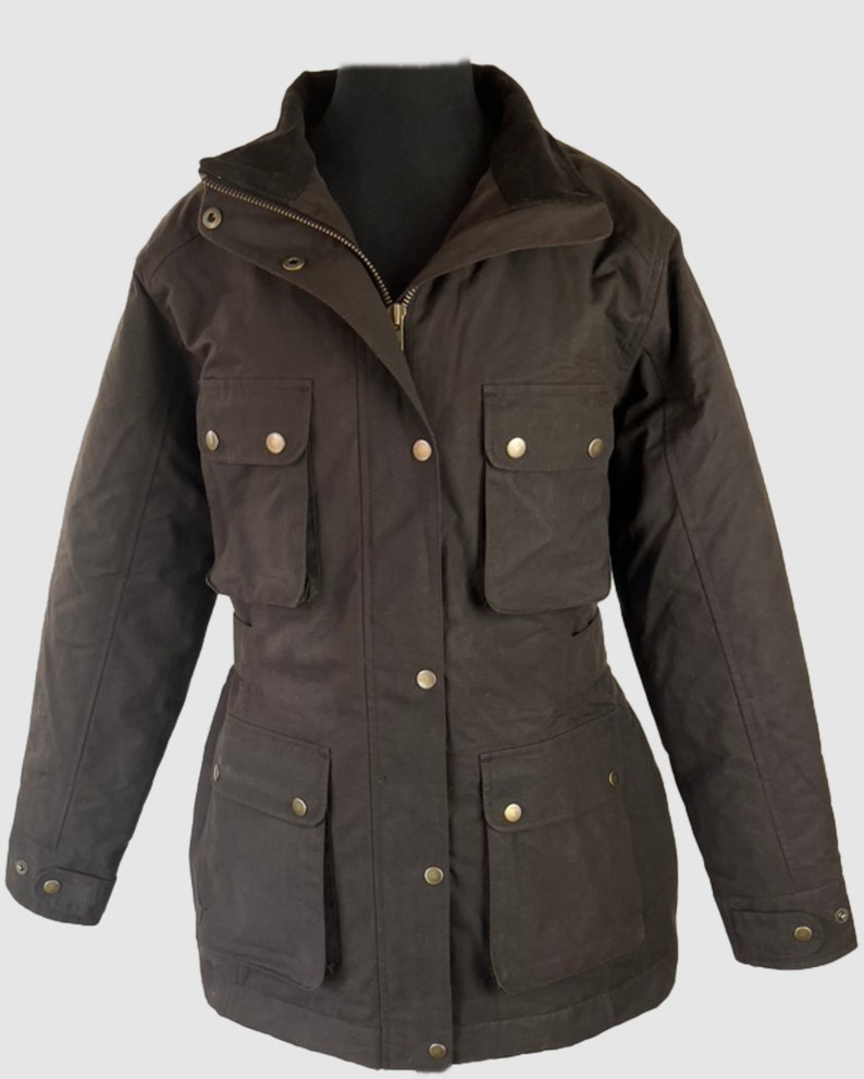 Women's oilskin jacket, women's rainproof jacket, women's windproof jacket, Women's riding jacket, image 3