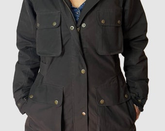 Women's oilskin jacket, women's rainproof jacket, women's windproof jacket, Women's riding jacket,